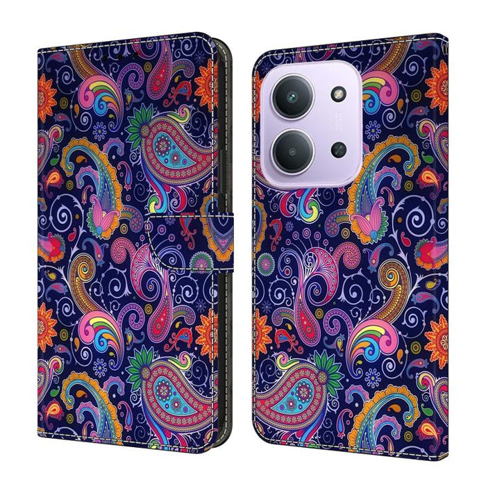 Funda para teléfono de cuero vegano pintado con efecto cristal, For Redmi Note 15 5G / 4G Global 164mm / Poco M8 5G, For Redmi Note 15 Pro 5G Global 163.6mm, For Redmi 15C 5G / 4G EU 173mm / Poco C85 5G, For Redmi 15 5G Global / 4G SEA 169.5mm