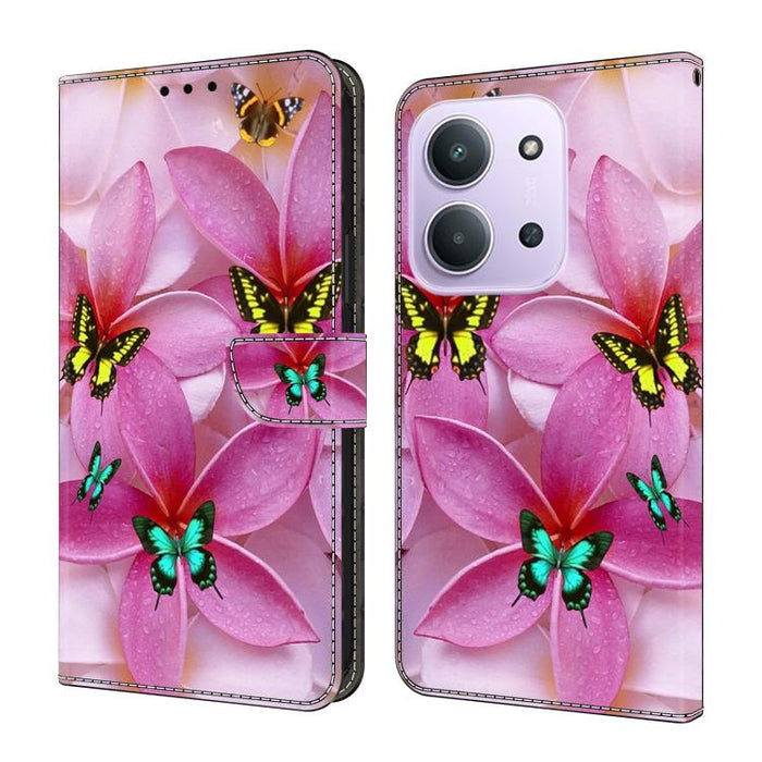 Funda para teléfono de cuero vegano pintado con efecto cristal, For Redmi 15 5G / 4G EU 171mm, For Redmi 15C 5G / 4G Global 171mm / Poco C85 4G, For Redmi Note 14 4G 164.84mm, For Redmi Note 14 Pro+ 5G / Poco X7 5G
