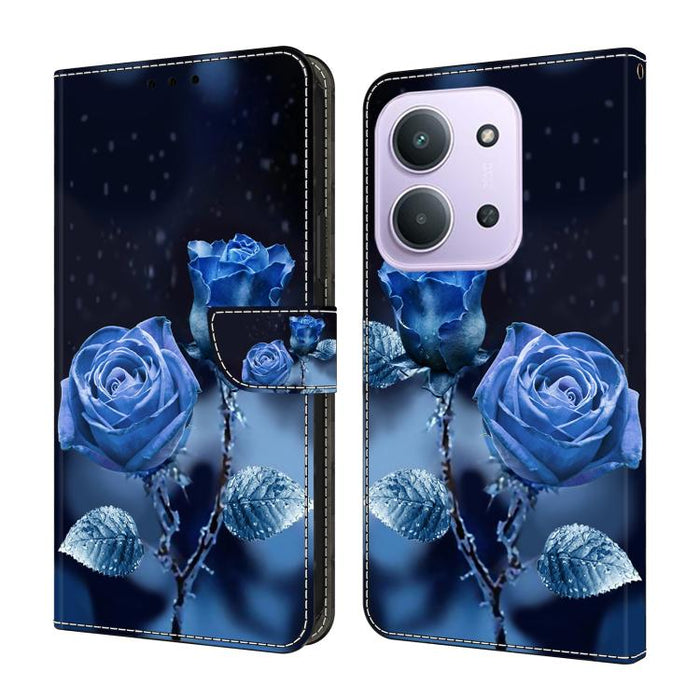 Funda para teléfono de cuero vegano pintado con efecto cristal, For Redmi 15 5G / 4G EU 171mm, For Redmi 15C 5G / 4G Global 171mm / Poco C85 4G, For Redmi Note 14 4G 164.84mm, For Redmi Note 14 Pro+ 5G / Poco X7 5G
