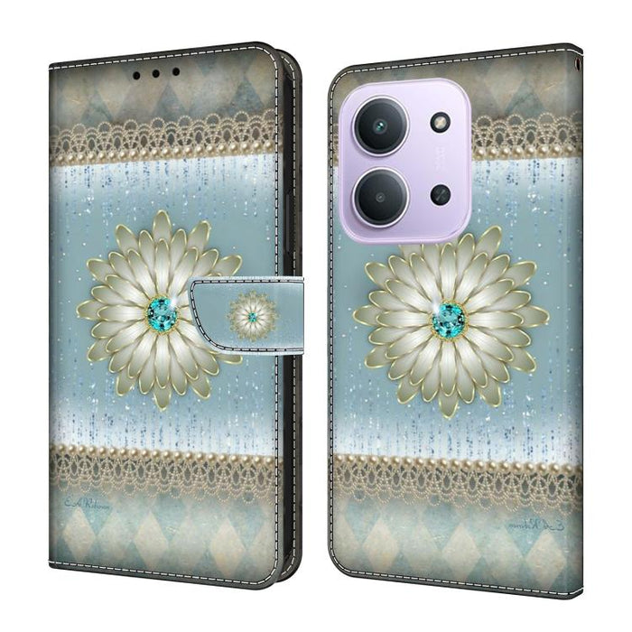 Funda para teléfono de cuero vegano pintado con efecto cristal, For Redmi 15 5G / 4G EU 171mm, For Redmi 15C 5G / 4G Global 171mm / Poco C85 4G, For Redmi Note 14 4G 164.84mm, For Redmi Note 14 Pro+ 5G / Poco X7 5G