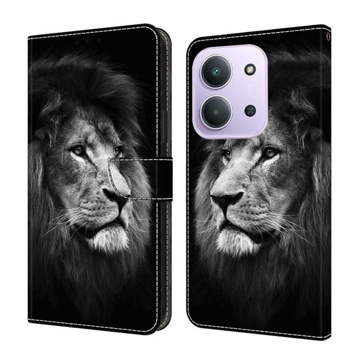 Funda para teléfono de cuero vegano pintado con efecto cristal, For Redmi 15 5G / 4G EU 171mm, For Redmi 15C 5G / 4G Global 171mm / Poco C85 4G, For Redmi Note 14 4G 164.84mm, For Redmi Note 14 Pro+ 5G / Poco X7 5G