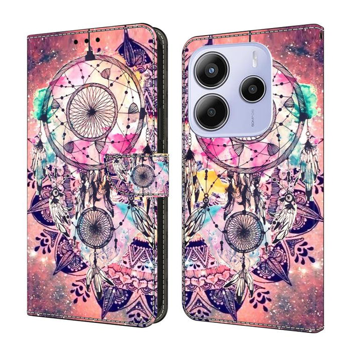 Funda para teléfono de cuero vegano pintado con efecto cristal, For Redmi Note 14 Pro 4G, For Redmi Note 14 4G 163.25mm, For Redmi Note 14 5G, For Redmi Note 14 Pro 5G