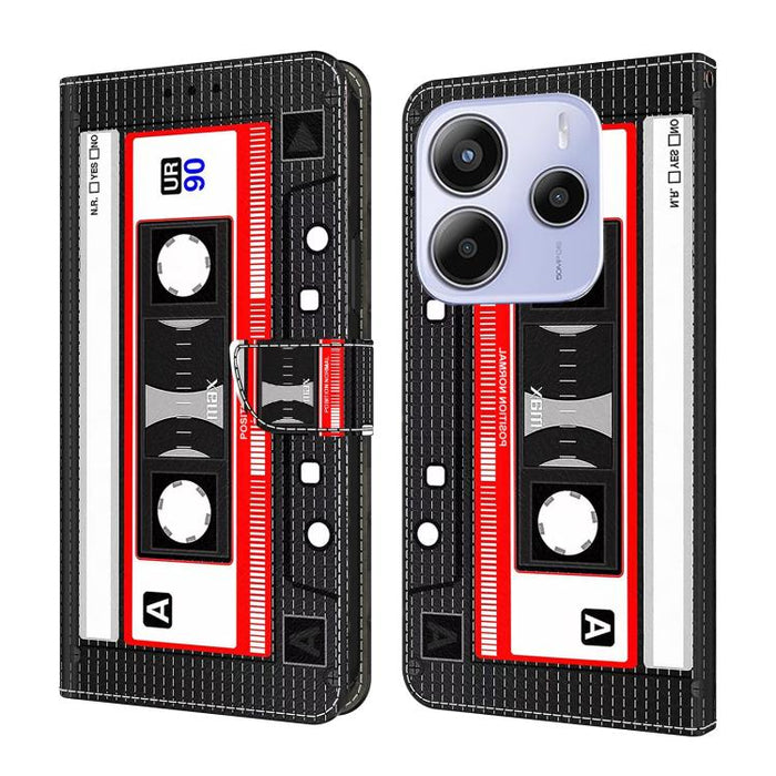 Funda para teléfono de cuero vegano pintado con efecto cristal, For Redmi Note 14 Pro 4G, For Redmi Note 14 4G 163.25mm, For Redmi Note 14 5G, For Redmi Note 14 Pro 5G