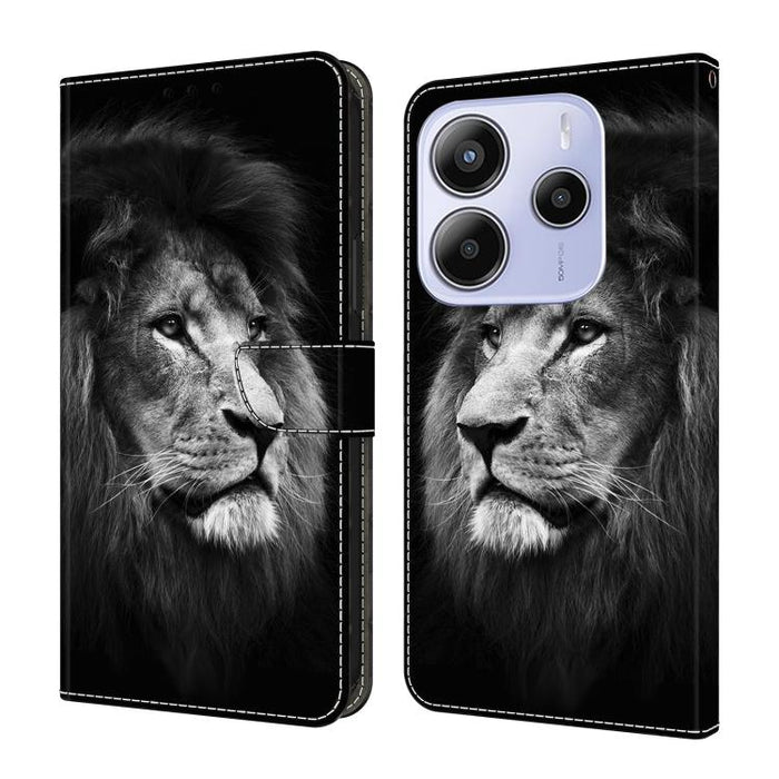 Funda para teléfono de cuero vegano pintado con efecto cristal, For Redmi Note 14 Pro 4G, For Redmi Note 14 4G 163.25mm, For Redmi Note 14 5G, For Redmi Note 14 Pro 5G