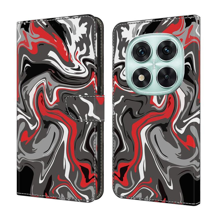 Funda para teléfono de cuero vegano pintado con efecto cristal, For Redmi Note 14 Pro 4G, For Redmi Note 14 4G 163.25mm, For Redmi Note 14 5G, For Redmi Note 14 Pro 5G