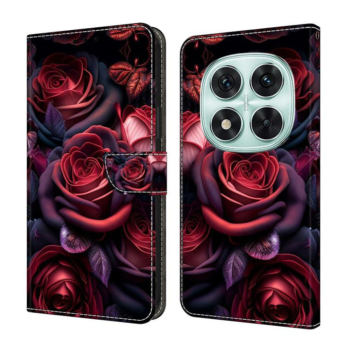 Funda para teléfono de cuero vegano pintado con efecto cristal, For Redmi Note 14 Pro 4G, For Redmi Note 14 4G 163.25mm, For Redmi Note 14 5G, For Redmi Note 14 Pro 5G