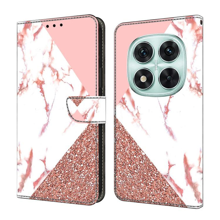 Funda para teléfono de cuero vegano pintado con efecto cristal, For Redmi Note 14 Pro 4G, For Redmi Note 14 4G 163.25mm, For Redmi Note 14 5G, For Redmi Note 14 Pro 5G