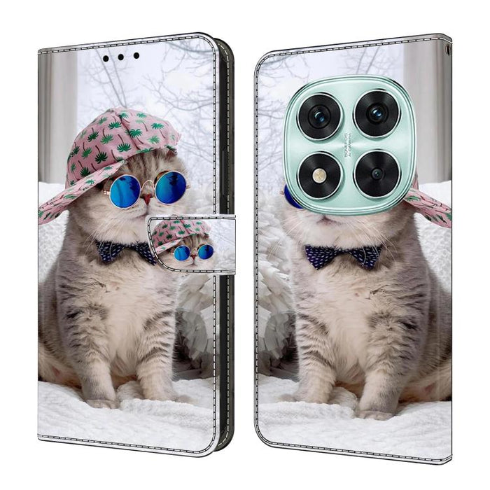 Funda para teléfono de cuero vegano pintado con efecto cristal, For Redmi Note 14 Pro 4G, For Redmi Note 14 4G 163.25mm, For Redmi Note 14 5G, For Redmi Note 14 Pro 5G