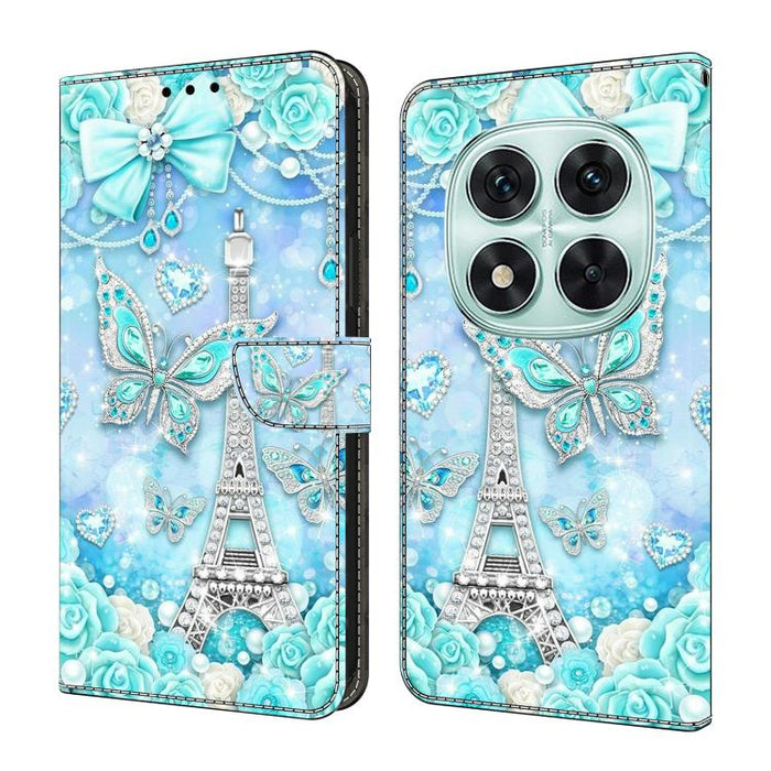Funda para teléfono de cuero vegano pintado con efecto cristal, For Redmi Note 14 Pro 4G, For Redmi Note 14 4G 163.25mm, For Redmi Note 14 5G, For Redmi Note 14 Pro 5G