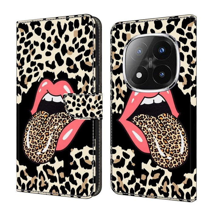 Funda para teléfono de cuero vegano pintado con efecto cristal, For Redmi 15 5G / 4G EU 171mm, For Redmi 15C 5G / 4G Global 171mm / Poco C85 4G, For Redmi Note 14 4G 164.84mm, For Redmi Note 14 Pro+ 5G / Poco X7 5G
