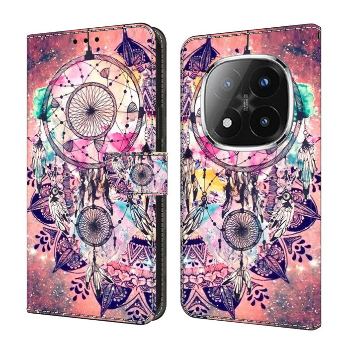 Funda para teléfono de cuero vegano pintado con efecto cristal, For Redmi 15 5G / 4G EU 171mm, For Redmi 15C 5G / 4G Global 171mm / Poco C85 4G, For Redmi Note 14 4G 164.84mm, For Redmi Note 14 Pro+ 5G / Poco X7 5G