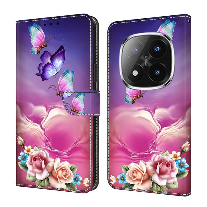 Funda para teléfono de cuero vegano pintado con efecto cristal, For Redmi 15 5G / 4G EU 171mm, For Redmi 15C 5G / 4G Global 171mm / Poco C85 4G, For Redmi Note 14 4G 164.84mm, For Redmi Note 14 Pro+ 5G / Poco X7 5G