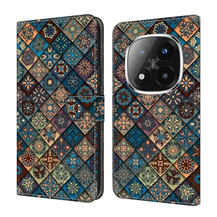 Funda para teléfono de cuero vegano pintado con efecto cristal, For Redmi 15 5G / 4G EU 171mm, For Redmi 15C 5G / 4G Global 171mm / Poco C85 4G, For Redmi Note 14 4G 164.84mm, For Redmi Note 14 Pro+ 5G / Poco X7 5G