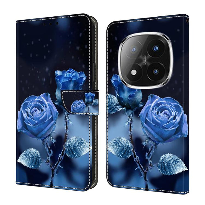 Funda para teléfono de cuero vegano pintado con efecto cristal, For Redmi 15 5G / 4G EU 171mm, For Redmi 15C 5G / 4G Global 171mm / Poco C85 4G, For Redmi Note 14 4G 164.84mm, For Redmi Note 14 Pro+ 5G / Poco X7 5G