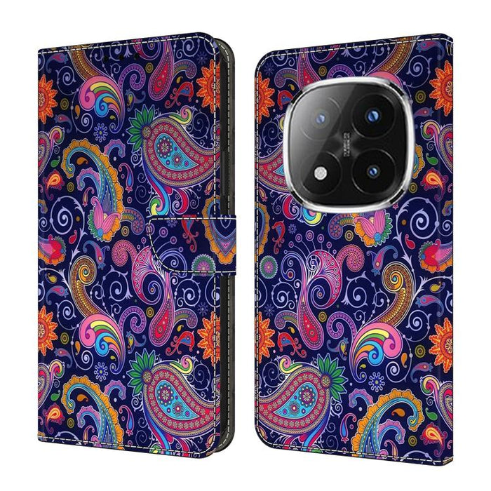 Funda para teléfono de cuero vegano pintado con efecto cristal, For Redmi 15 5G / 4G EU 171mm, For Redmi 15C 5G / 4G Global 171mm / Poco C85 4G, For Redmi Note 14 4G 164.84mm, For Redmi Note 14 Pro+ 5G / Poco X7 5G