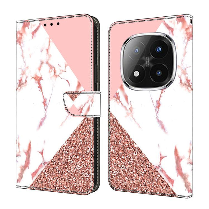 Funda para teléfono de cuero vegano pintado con efecto cristal, For Redmi 15 5G / 4G EU 171mm, For Redmi 15C 5G / 4G Global 171mm / Poco C85 4G, For Redmi Note 14 4G 164.84mm, For Redmi Note 14 Pro+ 5G / Poco X7 5G