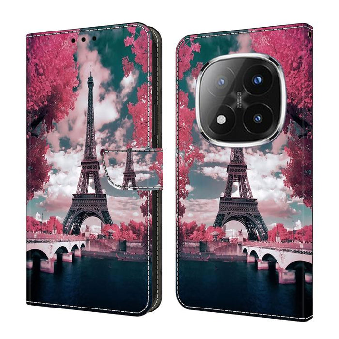 Funda para teléfono de cuero vegano pintado con efecto cristal, For Redmi 15 5G / 4G EU 171mm, For Redmi 15C 5G / 4G Global 171mm / Poco C85 4G, For Redmi Note 14 4G 164.84mm, For Redmi Note 14 Pro+ 5G / Poco X7 5G