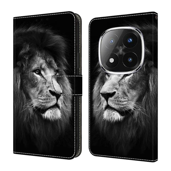 Funda para teléfono de cuero vegano pintado con efecto cristal, For Redmi 15 5G / 4G EU 171mm, For Redmi 15C 5G / 4G Global 171mm / Poco C85 4G, For Redmi Note 14 4G 164.84mm, For Redmi Note 14 Pro+ 5G / Poco X7 5G