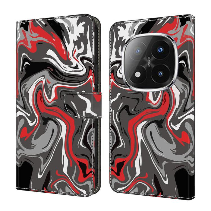 Funda para teléfono de cuero vegano pintado con efecto cristal, For Redmi 15 5G / 4G EU 171mm, For Redmi 15C 5G / 4G Global 171mm / Poco C85 4G, For Redmi Note 14 4G 164.84mm, For Redmi Note 14 Pro+ 5G / Poco X7 5G