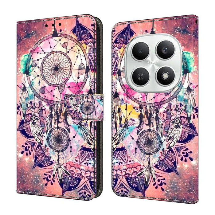 Funda para teléfono de cuero vegano pintado con efecto cristal, For Redmi Note 15 5G / 4G Global 164mm / Poco M8 5G, For Redmi Note 15 Pro 5G Global 163.6mm, For Redmi 15C 5G / 4G EU 173mm / Poco C85 5G, For Redmi 15 5G Global / 4G SEA 169.5mm