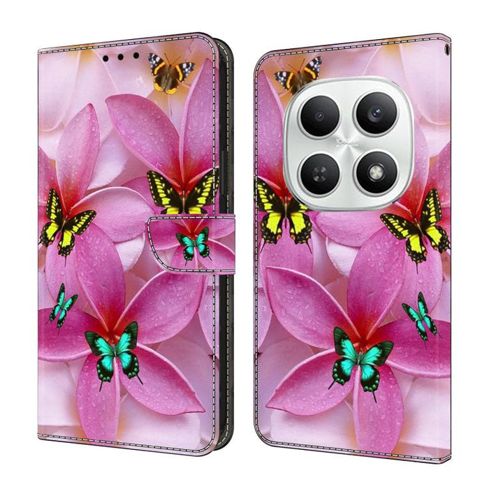 Funda para teléfono de cuero vegano pintado con efecto cristal, For Redmi Note 15 5G / 4G Global 164mm / Poco M8 5G, For Redmi Note 15 Pro 5G Global 163.6mm, For Redmi 15C 5G / 4G EU 173mm / Poco C85 5G, For Redmi 15 5G Global / 4G SEA 169.5mm
