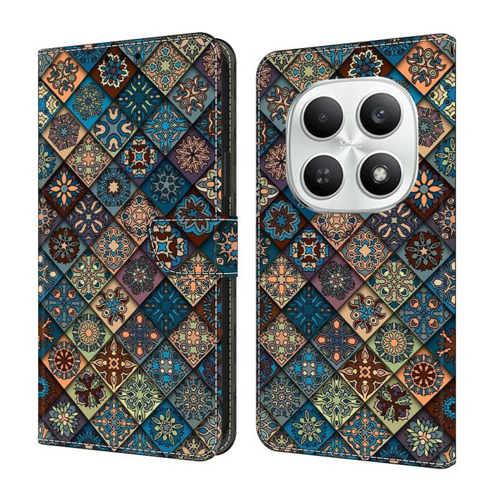 Funda para teléfono de cuero vegano pintado con efecto cristal, For Redmi Note 15 5G / 4G Global 164mm / Poco M8 5G, For Redmi Note 15 Pro 5G Global 163.6mm, For Redmi 15C 5G / 4G EU 173mm / Poco C85 5G, For Redmi 15 5G Global / 4G SEA 169.5mm