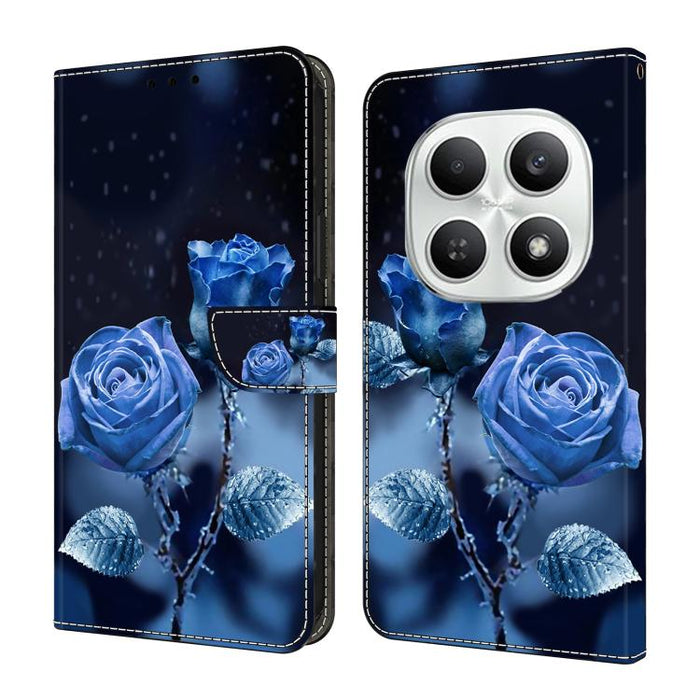 Funda para teléfono de cuero vegano pintado con efecto cristal, For Redmi Note 15 5G / 4G Global 164mm / Poco M8 5G, For Redmi Note 15 Pro 5G Global 163.6mm, For Redmi 15C 5G / 4G EU 173mm / Poco C85 5G, For Redmi 15 5G Global / 4G SEA 169.5mm
