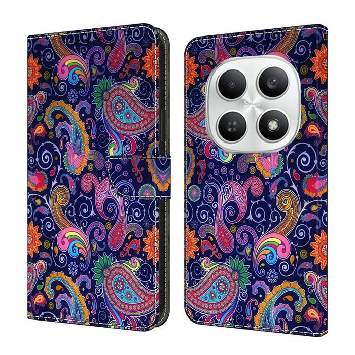Funda para teléfono de cuero vegano pintado con efecto cristal, For Redmi Note 15 5G / 4G Global 164mm / Poco M8 5G, For Redmi Note 15 Pro 5G Global 163.6mm, For Redmi 15C 5G / 4G EU 173mm / Poco C85 5G, For Redmi 15 5G Global / 4G SEA 169.5mm