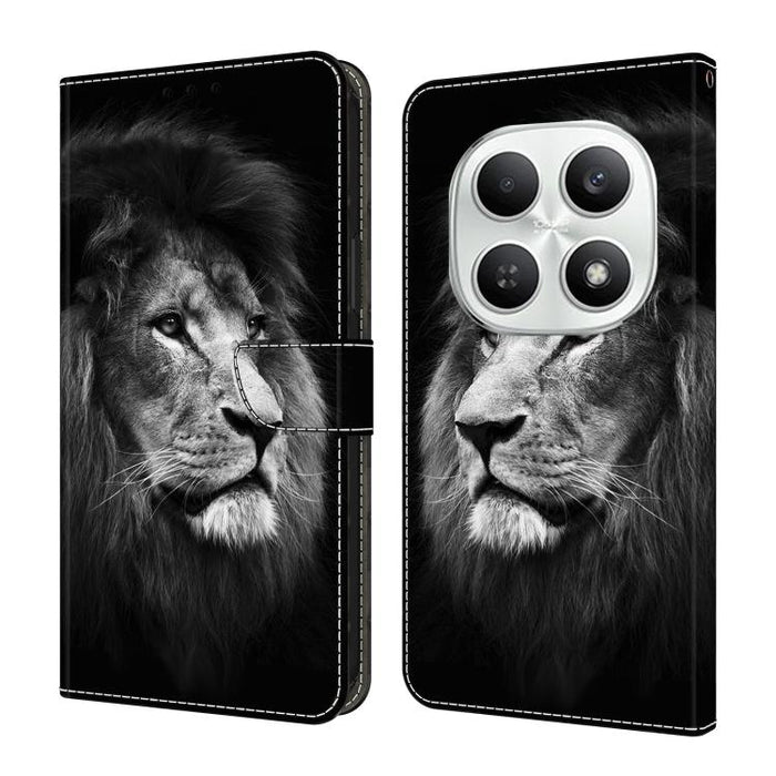 Funda para teléfono de cuero vegano pintado con efecto cristal, For Redmi Note 15 5G / 4G Global 164mm / Poco M8 5G, For Redmi Note 15 Pro 5G Global 163.6mm, For Redmi 15C 5G / 4G EU 173mm / Poco C85 5G, For Redmi 15 5G Global / 4G SEA 169.5mm
