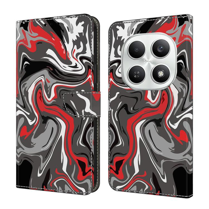 Funda para teléfono de cuero vegano pintado con efecto cristal, For Redmi Note 15 5G / 4G Global 164mm / Poco M8 5G, For Redmi Note 15 Pro 5G Global 163.6mm, For Redmi 15C 5G / 4G EU 173mm / Poco C85 5G, For Redmi 15 5G Global / 4G SEA 169.5mm