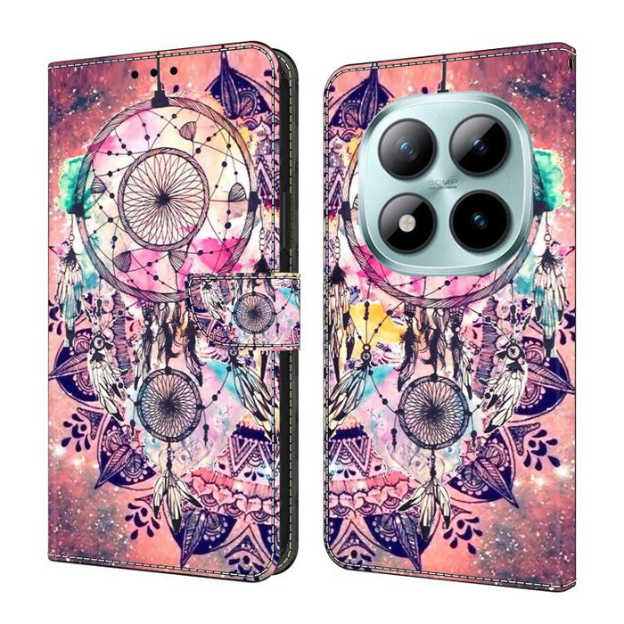 Funda para teléfono de cuero vegano pintado con efecto cristal, For Redmi Note 15 5G / 4G Global 164mm / Poco M8 5G, For Redmi Note 15 Pro 5G Global 163.6mm, For Redmi 15C 5G / 4G EU 173mm / Poco C85 5G, For Redmi 15 5G Global / 4G SEA 169.5mm
