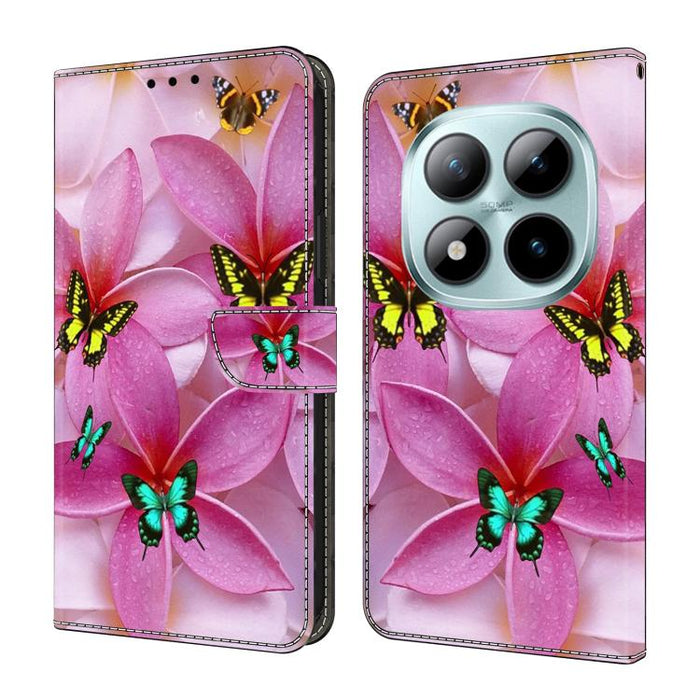 Funda para teléfono de cuero vegano pintado con efecto cristal, For Redmi Note 15 5G / 4G Global 164mm / Poco M8 5G, For Redmi Note 15 Pro 5G Global 163.6mm, For Redmi 15C 5G / 4G EU 173mm / Poco C85 5G, For Redmi 15 5G Global / 4G SEA 169.5mm