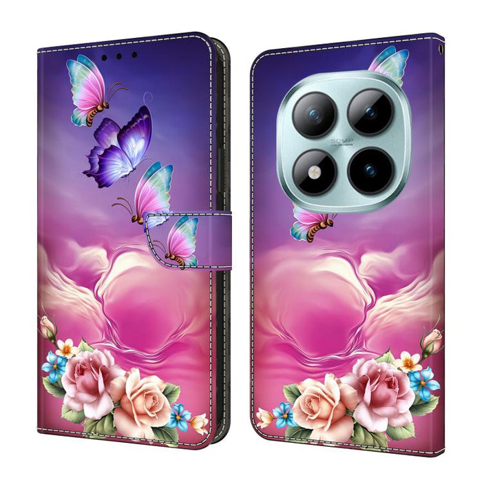 Funda para teléfono de cuero vegano pintado con efecto cristal, For Redmi Note 15 5G / 4G Global 164mm / Poco M8 5G, For Redmi Note 15 Pro 5G Global 163.6mm, For Redmi 15C 5G / 4G EU 173mm / Poco C85 5G, For Redmi 15 5G Global / 4G SEA 169.5mm