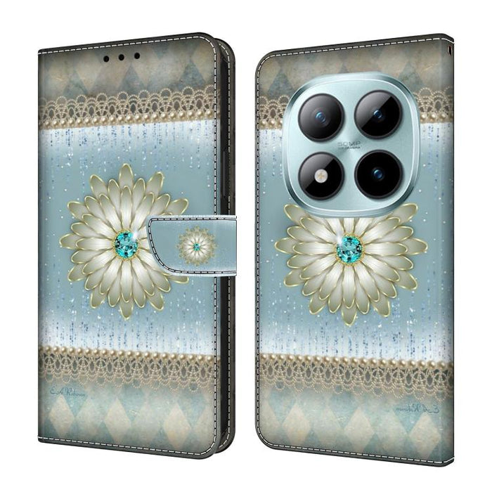 Funda para teléfono de cuero vegano pintado con efecto cristal, For Redmi Note 15 5G / 4G Global 164mm / Poco M8 5G, For Redmi Note 15 Pro 5G Global 163.6mm, For Redmi 15C 5G / 4G EU 173mm / Poco C85 5G, For Redmi 15 5G Global / 4G SEA 169.5mm