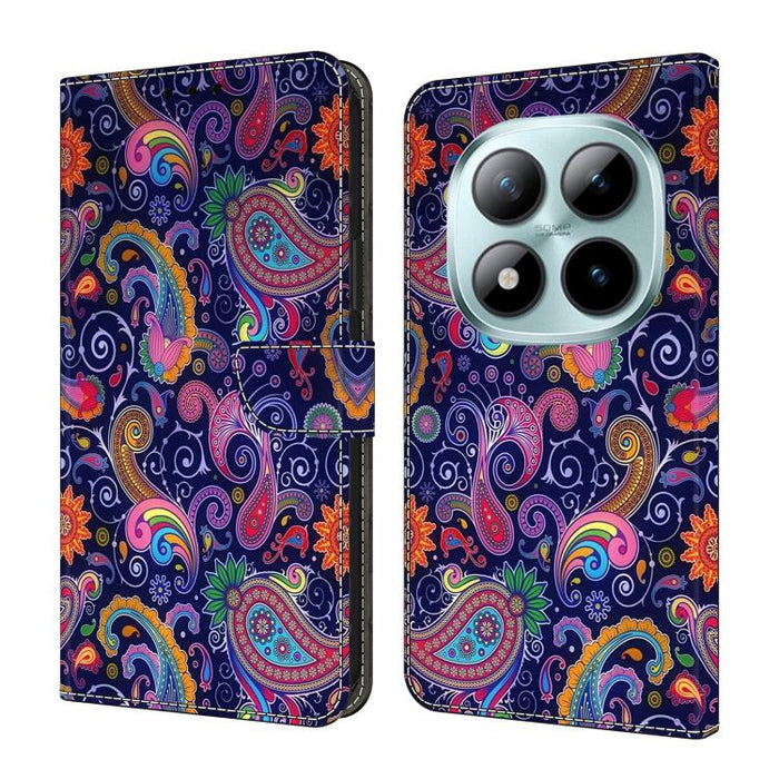 Funda para teléfono de cuero vegano pintado con efecto cristal, For Redmi Note 15 5G / 4G Global 164mm / Poco M8 5G, For Redmi Note 15 Pro 5G Global 163.6mm, For Redmi 15C 5G / 4G EU 173mm / Poco C85 5G, For Redmi 15 5G Global / 4G SEA 169.5mm