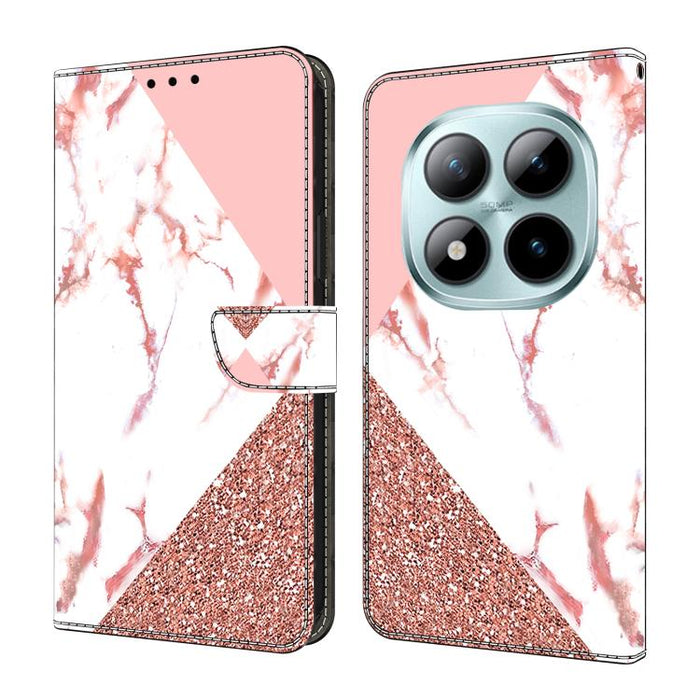 Funda para teléfono de cuero vegano pintado con efecto cristal, For Redmi Note 15 5G / 4G Global 164mm / Poco M8 5G, For Redmi Note 15 Pro 5G Global 163.6mm, For Redmi 15C 5G / 4G EU 173mm / Poco C85 5G, For Redmi 15 5G Global / 4G SEA 169.5mm