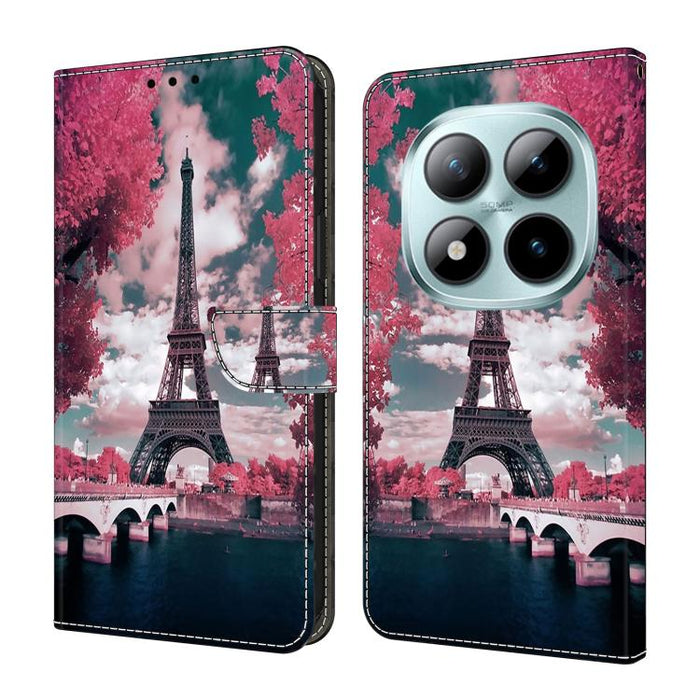 Funda para teléfono de cuero vegano pintado con efecto cristal, For Redmi Note 15 5G / 4G Global 164mm / Poco M8 5G, For Redmi Note 15 Pro 5G Global 163.6mm, For Redmi 15C 5G / 4G EU 173mm / Poco C85 5G, For Redmi 15 5G Global / 4G SEA 169.5mm