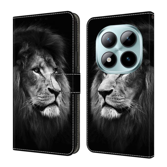 Funda para teléfono de cuero vegano pintado con efecto cristal, For Redmi Note 15 5G / 4G Global 164mm / Poco M8 5G, For Redmi Note 15 Pro 5G Global 163.6mm, For Redmi 15C 5G / 4G EU 173mm / Poco C85 5G, For Redmi 15 5G Global / 4G SEA 169.5mm