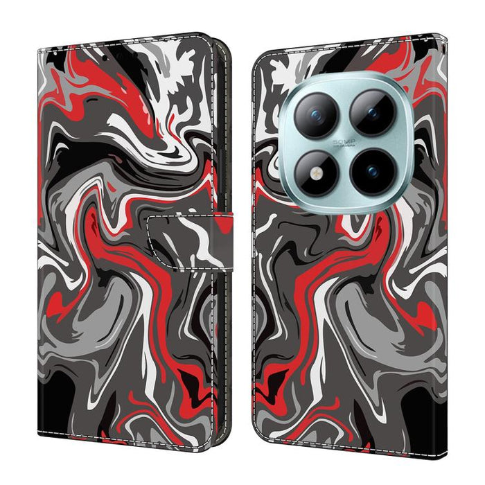 Funda para teléfono de cuero vegano pintado con efecto cristal, For Redmi Note 15 5G / 4G Global 164mm / Poco M8 5G, For Redmi Note 15 Pro 5G Global 163.6mm, For Redmi 15C 5G / 4G EU 173mm / Poco C85 5G, For Redmi 15 5G Global / 4G SEA 169.5mm