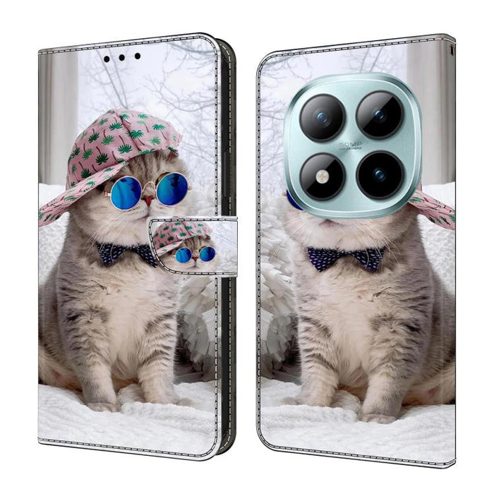 Funda para teléfono de cuero vegano pintado con efecto cristal, For Redmi Note 15 5G / 4G Global 164mm / Poco M8 5G, For Redmi Note 15 Pro 5G Global 163.6mm, For Redmi 15C 5G / 4G EU 173mm / Poco C85 5G, For Redmi 15 5G Global / 4G SEA 169.5mm