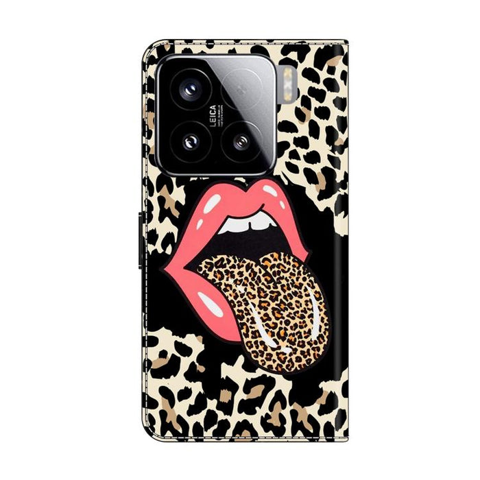 Funda para teléfono de cuero vegano pintado con efecto cristal, For Xiaomi 15