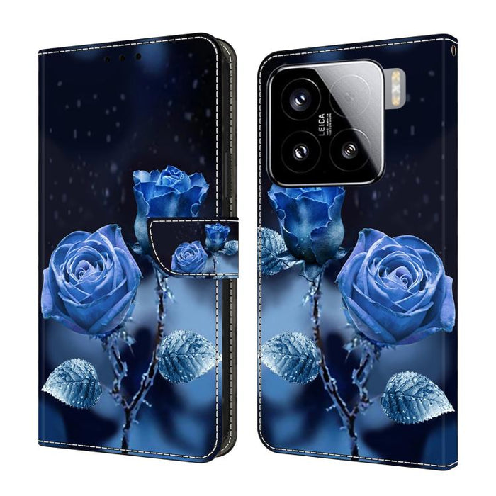 Funda para teléfono de cuero vegano pintado con efecto cristal, For Xiaomi 15