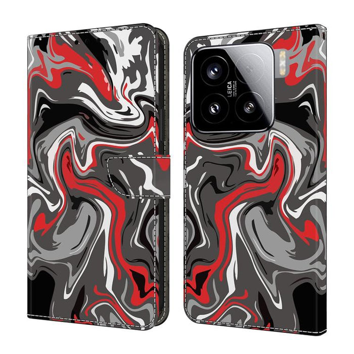 Funda para teléfono de cuero vegano pintado con efecto cristal, For Xiaomi 15