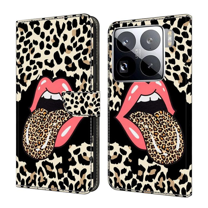Funda para teléfono de cuero vegano pintado con efecto cristal, For Xiaomi 17 Ultra, For Xiaomi 15T Pro 5G, For Xiaomi 15T 5G, For Xiaomi 15 Pro