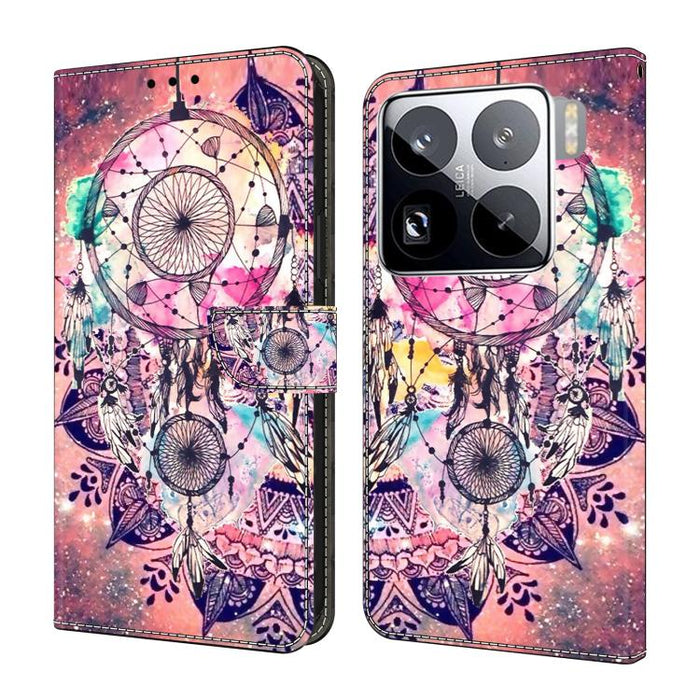 Funda para teléfono de cuero vegano pintado con efecto cristal, For Xiaomi 17 Ultra, For Xiaomi 15T Pro 5G, For Xiaomi 15T 5G, For Xiaomi 15 Pro