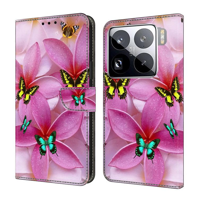Funda para teléfono de cuero vegano pintado con efecto cristal, For Xiaomi 17 Ultra, For Xiaomi 15T Pro 5G, For Xiaomi 15T 5G, For Xiaomi 15 Pro
