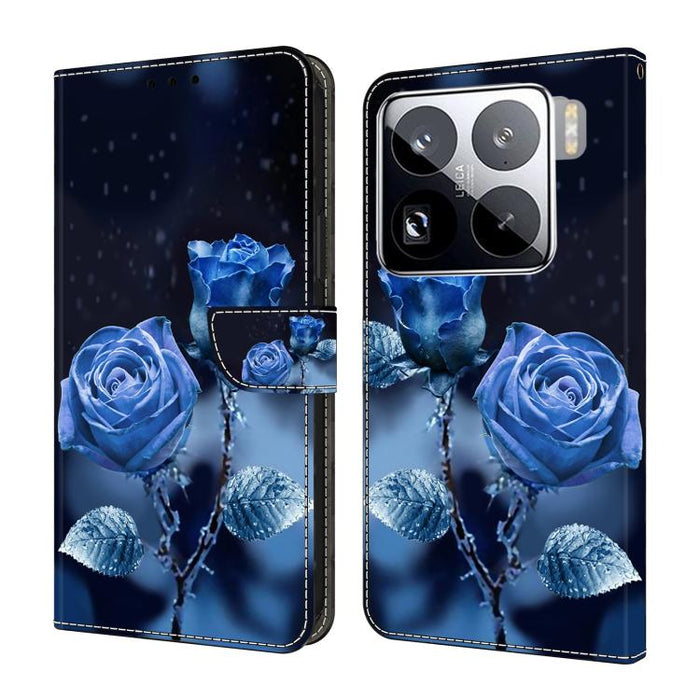 Funda para teléfono de cuero vegano pintado con efecto cristal, For Xiaomi 17 Ultra, For Xiaomi 15T Pro 5G, For Xiaomi 15T 5G, For Xiaomi 15 Pro