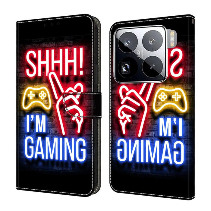 Funda para teléfono de cuero vegano pintado con efecto cristal, For Xiaomi 17 Ultra, For Xiaomi 15T Pro 5G, For Xiaomi 15T 5G, For Xiaomi 15 Pro