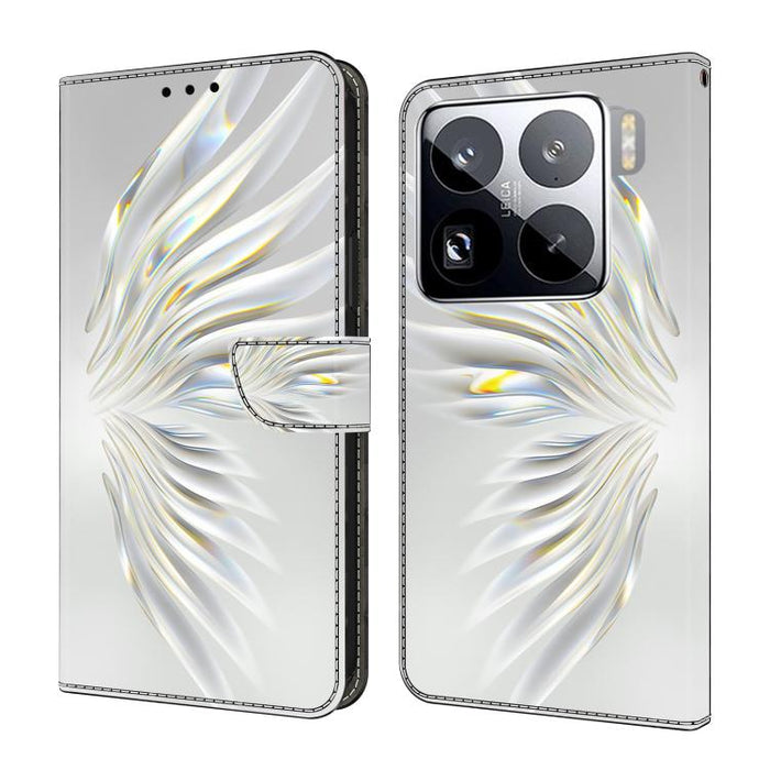 Funda para teléfono de cuero vegano pintado con efecto cristal, For Xiaomi 17 Ultra, For Xiaomi 15T Pro 5G, For Xiaomi 15T 5G, For Xiaomi 15 Pro
