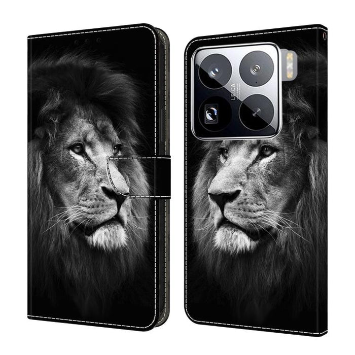 Funda para teléfono de cuero vegano pintado con efecto cristal, For Xiaomi 17 Ultra, For Xiaomi 15T Pro 5G, For Xiaomi 15T 5G, For Xiaomi 15 Pro